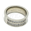 Anillo de Hombre 01.328.0001.09 Acero Inoxidable, con Zirconia Cubica Blanca, Pulido, Tono Plateado (Tamaño 9)