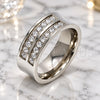 Anillo de Hombre 01.328.0001.10 Acero Inoxidable, con Zirconia Cubica Blanca, Pulido, Tono Plateado (Tamaño 10)