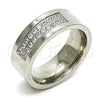Anillo de Hombre 01.328.0002.12 Acero Inoxidable, con Blanca Zirconia Cubica, Pulido, Tono Plateado (Size 12)