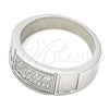 Anillo de Hombre 01.328.0004.10 Acero Inoxidable, con Zirconia Cubica Blanca, Pulido, Tono Plateado (Tamaño 10)