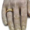 Anillo de Hombre 01.328.0004.1.12 Acero Inoxidable, con Blanca Zirconia Cubica, Pulido, Tono Dorado (Size 12)