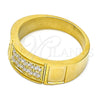 Anillo de Hombre 01.328.0004.1.12 Acero Inoxidable, con Blanca Zirconia Cubica, Pulido, Tono Dorado (Size 12)