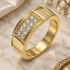 Anillo de Hombre 01.328.0004.1.12 Acero Inoxidable, con Zirconia Cubica Blanca, Pulido, Tono Dorado (Tamaño 12)