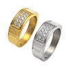 Anillo de Hombre 01.328.0004.1.12 Acero Inoxidable, con Blanca Zirconia Cubica, Pulido, Tono Dorado (Size 12)
