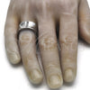 Anillo de Hombre 01.328.0005.09 Acero Inoxidable, con Blanca Zirconia Cubica, Pulido, Tono Plateado (Size 9)