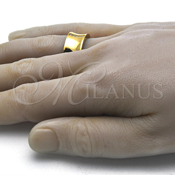 Anillo de Hombre 01.328.0005.1.09 Acero Inoxidable, con Blanca Zirconia Cubica, Pulido, Tono Dorado (Size 9)