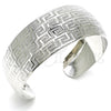 Aro Individual 07.329.0001.1 Rodio Laminado, Diseño de Llave Griega, Pulido, Rodinado (Grosor 17.8 MM, Talla Unica)