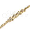 Pulsera Elegante 03.316.0007.07 Oro Laminado, Diseño de Mariposa y Pescado, con Blanca Zirconia Cubica, Pulido, Tono Dorado (05 MM Thickness, 7 Inches Length)