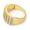 Anillo Multi Piedra 01.210.0064.07 Oro Laminado, con Blanca Zirconia Cubica, Pulido, Tono Dorado (Size 7)