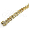 Pulsera Elegante 03.284.0015.08 Oro Laminado, con Blanca Micro Pave, Pulido, Tono Dorado (13 MM Thickness, 8 Inches Length)