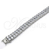 Pulsera Tennis 03.284.0016.1.09 Rodio Laminado, con Zirconia Cubica Blanca, Pulido, Rodinado (Grosor 10 MM, 9 Pulgadas de Largo)