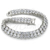 Pulsera Tennis 03.284.0016.1.09 Rodio Laminado, con Zirconia Cubica Blanca, Pulido, Rodinado (Grosor 10 MM, 9 Pulgadas de Largo)