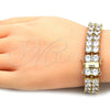 Pulsera Tennis 03.284.0017.08 Oro Laminado, con Blanca Zirconia Cubica, Pulido, Tono Dorado (12 MM Thickness, 8 Inches Length)