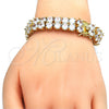 Pulsera Tennis 03.284.0017.08 Oro Laminado, con Blanca Zirconia Cubica, Pulido, Tono Dorado (12 MM Thickness, 8 Inches Length)