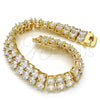 Pulsera Tennis 03.284.0017.08 Oro Laminado, con Blanca Zirconia Cubica, Pulido, Tono Dorado (12 MM Thickness, 8 Inches Length)