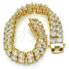Pulsera Tennis 03.284.0017.08 Oro Laminado, con Blanca Zirconia Cubica, Pulido, Tono Dorado (12 MM Thickness, 8 Inches Length)