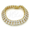 Pulsera Tennis 03.284.0017.08 Oro Laminado, con Blanca Zirconia Cubica, Pulido, Tono Dorado (12 MM Thickness, 8 Inches Length)