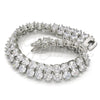 Pulsera Tennis 03.284.0017.1.08 Rodio Laminado, con Zirconia Cubica Blanca, Pulido, Rodinado (Grosor 12 MM, 8 Pulgadas de Largo)