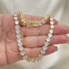 Gargantilla Elegante 04.284.0005.24 Oro Laminado, con Blanca Zirconia Cubica, Pulido, Tono Dorado (06 MM Thickness, 24 Inches Length)