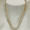 Gargantilla Elegante 04.284.0005.24 Oro Laminado, con Blanca Zirconia Cubica, Pulido, Tono Dorado (06 MM Thickness, 24 Inches Length)