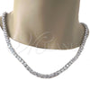 Gargantilla Elegante 04.284.0005.1.24 Rodio Laminado, con Zirconia Cubica Blanca, Pulido, Rodinado (Grosor 06 MM, 24 Pulgadas de Largo)