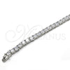 Gargantilla Elegante 04.284.0005.1.24 Rodio Laminado, con Zirconia Cubica Blanca, Pulido, Rodinado (Grosor 06 MM, 24 Pulgadas de Largo)