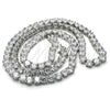 Gargantilla Elegante 04.284.0005.1.24 Rodio Laminado, con Zirconia Cubica Blanca, Pulido, Rodinado (Grosor 06 MM, 24 Pulgadas de Largo)