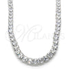 Gargantilla Elegante 04.284.0005.1.24 Rodio Laminado, con Zirconia Cubica Blanca, Pulido, Rodinado (Grosor 06 MM, 24 Pulgadas de Largo)