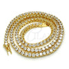 Gargantilla Elegante 04.284.0006.24 Oro Laminado, con Blanca Zirconia Cubica, Pulido, Tono Dorado (04 MM Thickness, 24 Inches Length)