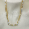 Gargantilla Elegante 04.284.0006.24 Oro Laminado, con Blanca Zirconia Cubica, Pulido, Tono Dorado (04 MM Thickness, 24 Inches Length)
