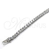 Gargantilla Elegante 04.284.0006.1.24 Oro Laminado Blanco, con Zirconia Cubica Blanca, Pulido, Rodinado (Grosor 04 MM, 24 Pulgadas de Largo)