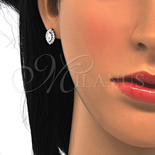 Arete Dormilona 02.285.0037 Plata Rodinada, con Zirconia Cubica Blanca, Pulido, Crudo