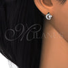 Arete Dormilona 02.285.0038 Plata Rodinada, Diseño de Corazón, con Zirconia Cubica Blanca, Pulido, Crudo