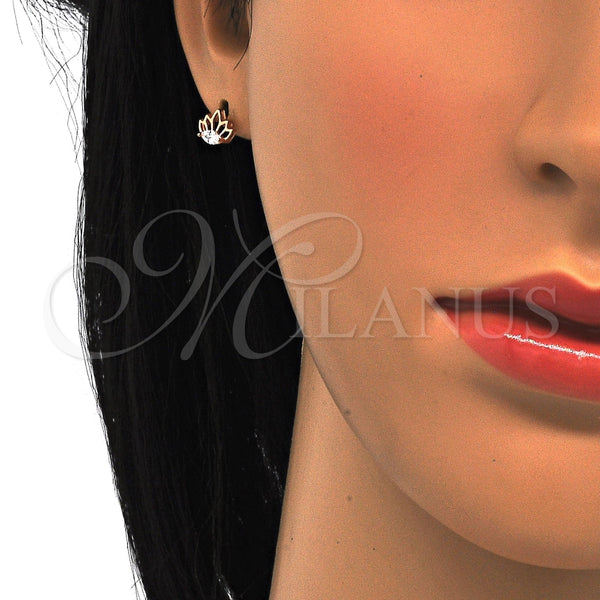 Arete Dormilona 02.285.0046 Plata Rodinada, con Zirconia Cubica Blanca, Pulido, Tono Rosado