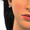 Arete Dormilona 02.285.0047 Plata Rodinada, con Zirconia Cubica Blanca, Pulido, Tono Rosado