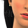 Arete Dormilona 02.285.0048 Plata Rodinada, Diseño de Flor, con Zirconia Cubica Blanca, Pulido, Tono Dorado