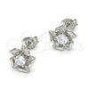 Arete Dormilona 02.285.0052 Plata Rodinada, Diseño de Flor, con Zirconia Cubica Blanca, Pulido, Crudo