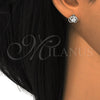 Arete Dormilona 02.285.0059 Plata Rodinada, Diseño de Corona, con Zirconia Cubica Blanca, Pulido, Crudo