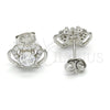 Arete Dormilona 02.285.0059 Plata Rodinada, Diseño de Corona, con Zirconia Cubica Blanca, Pulido, Crudo