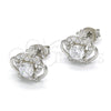 Arete Dormilona 02.285.0059 Plata Rodinada, Diseño de Corona, con Zirconia Cubica Blanca, Pulido, Crudo