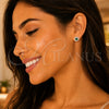 Arete Dormilona 02.285.0067.1 Plata Rodinada, con Zirconia Cubica Verde y Blanca, Pulido, Crudo