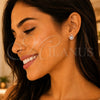 Arete Dormilona 02.285.0074 Plata Rodinada, Diseño de Cruz, con Zirconia Cubica Blanca, Pulido, Tono Rosado