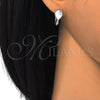 Argolla Huggie 02.186.0056.15 Plata Rodinada, Diseño de Gota, con Zirconia Cubica Blanca y Madre Perla Marfil, Pulido, Crudo
