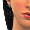 Argolla Huggie 02.186.0060.1.12 Plata Rodinada, con Zirconia Cubica Blanca y Zafiro Azul, Pulido, Rodinado