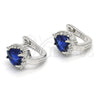 Argolla Huggie 02.186.0061.15 Plata Rodinada, Diseño de Corazón, con Zafiro Azul and Blanca Zirconia Cubica, Pulido, Crudo