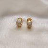 Argolla Huggie 02.210.0039.15 Oro Laminado, con Blanca Micro Pave, Pulido, Tono Dorado