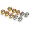 Argolla Huggie 02.210.0039.15 Oro Laminado, con Blanca Micro Pave, Pulido, Tono Dorado