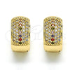 Argolla Huggie 02.210.0039.1.15 Oro Laminado, con Multicolor Zirconia Cubica, Pulido, Tono Dorado