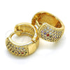 Argolla Huggie 02.210.0039.1.15 Oro Laminado, con Multicolor Zirconia Cubica, Pulido, Tono Dorado