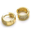 Argolla Huggie 02.210.0039.1.15 Oro Laminado, con Multicolor Zirconia Cubica, Pulido, Tono Dorado